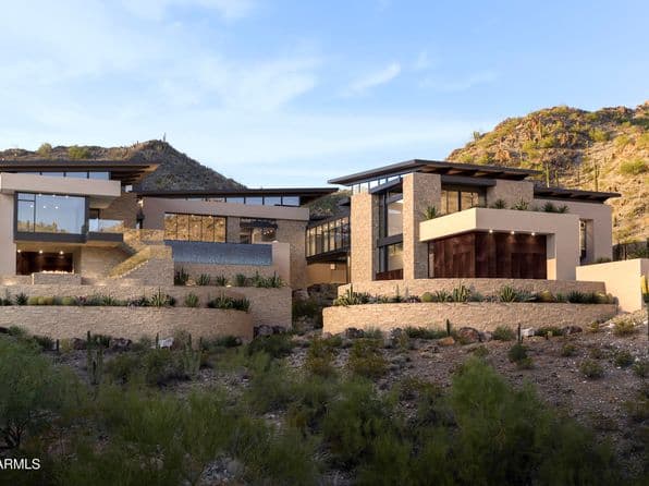 Arizona desert home at dusk